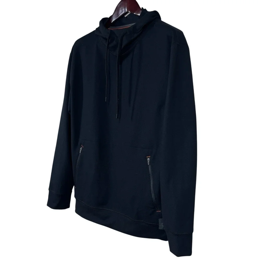 SAXX Roast Master Tech Hoodie Mens M Black Micro Fleece‎ Lounge Sweatshirt